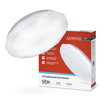 Светильник светодиодный серии DECO ДАЙМОНД 95Вт 230В 6500К 10000Лм 496х85мм IN HOME в Находке