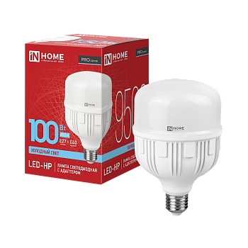 Лампа светодиодная LED-HP-PRO 100Вт 230В E27 с адаптером Е40 6500К 9500Лм IN HOME в Находке
