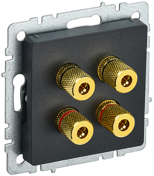 Аудиорозетка четырехместная BRITE IEK черная в Находке