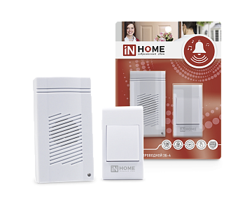 Звонок беспроводной ЗБ-4 32 мелодии 120м сетевой с кнопкой белый IN HOME в Находке