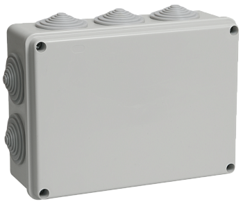 Коробка КМ41244 распаячная для открытой проводки 190х140х70 мм IP55 (RAL7035, 10 гермовводов) в Находке