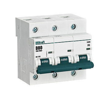 Автоматический выключатель DEKraft ВА-201 3Р 80А 10кА х-ка D в Находке