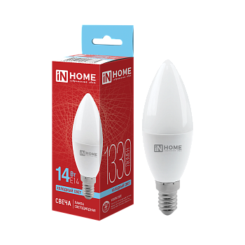 Лампа светодиодная LED-СВЕЧА-VC 14Вт 230В E14 6500K 1330Лм IN HOME в Находке