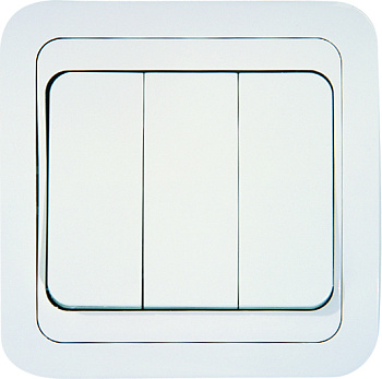 Выключатель трехклавишный МИМОЗА MAKEL белый в Находке