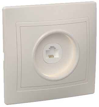 РТ10-ККм Розетка 1местная телефонная КВАРТА (кремовый) IEK в Находке