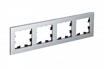 Рамка четырехместная AtlasDesign Nature SE металл серебро в Находке