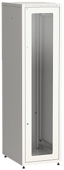 ITK Шкаф сетевой LINEA E 42U 600х600мм двери 2шт стеклянная передняя дверь задняя металлическая серый в Находке