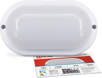 Светильник светодиодный герметичный СПП 1565-ОВАЛ 15Вт 6500К 1350Лм IP65 160х88мм IN HOME в Находке
