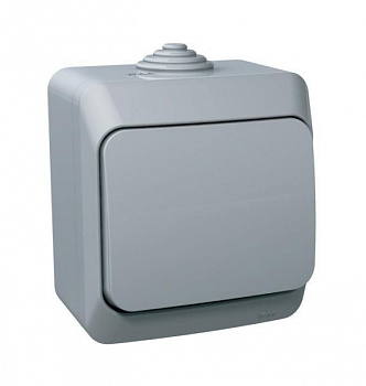 Выключатель одноклавишный ЭТЮД SE накладной полугерметичный серый в Находке