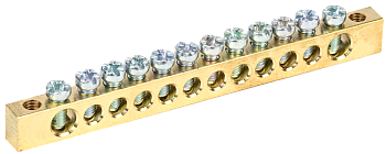 Шина PEN "земля-ноль" 6х9мм 12/2 (12групп/креп по краям) IEK в Находке