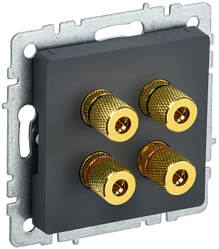 Аудиорозетка четырехместная BRITE IEK графит в Находке