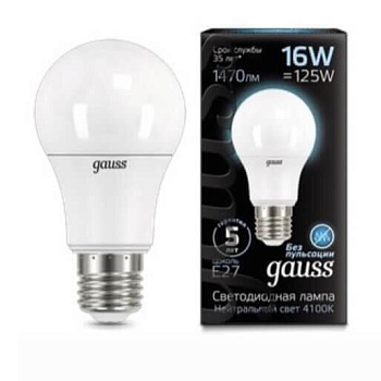 Лампа светодиодная LED-A60 16Вт E27 4100K 1470Лм Black GAUSS в Находке