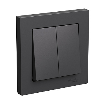 Выключатель двухклавишный AtlasDesign SE базальт в сборе в Находке