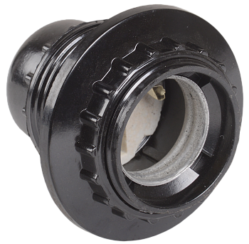 Патрон Е27 карболитовый с кольцом IEK черный в Находке