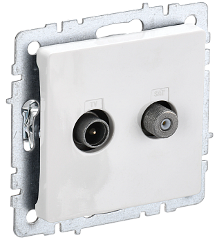 Розетка двойная телевизионная+SAT BRITE IEK белая в Находке