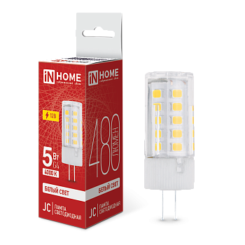 Лампа светодиодная LED-JC 5Вт 12В G4 4000К 480Лм IN HOME в Находке