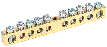 Шина PEN "земля-ноль" 6х9мм 10/1 (10групп/креп по центр) IEK в Находке