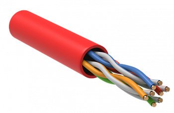 ITK Кабель связи витая пара U/UTP кат.5E 4х2х24AWG LSZH красный 305м в Находке