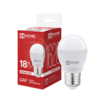 Лампа светодиодная LED-ШАР-VC 18Вт 230В E27 4000K 1620Лм IN HOME в Находке