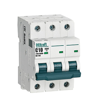Автоматический выключатель DEKraft ВА-105 3P 10A 10кА х-ка C в Находке