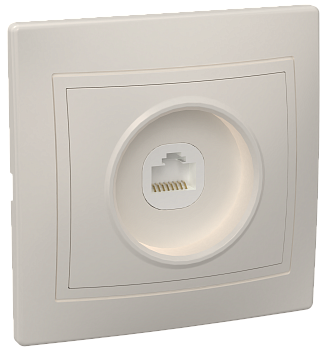 РК10-ККм Розетка 1местная компьютерная КВАРТА (кремовый) IEK в Находке