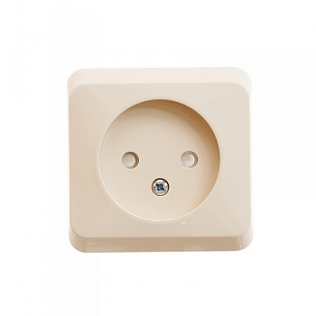 Розетка одинарная ЭТЮД SE со шторками крем в Находке