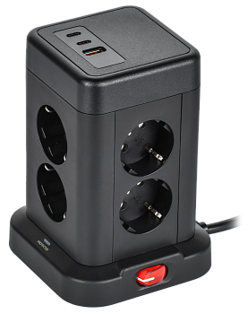 Удлинитель DOMINIC У08K 1,5м 3х1мм2 USB A+C 20Вт черный IEK в Находке