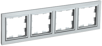 Рамка четырехместная BRITE IEK алюминий в Находке