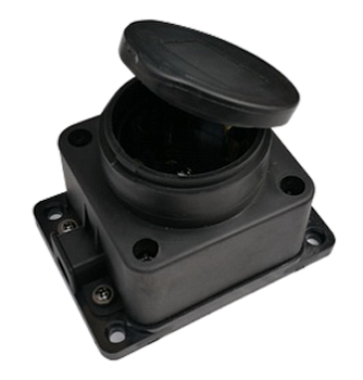 Розетка одинарная с заземлением каучук с заглушкой 16А IP44 черная 9321 IN HOME в Находке