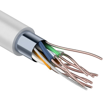 Кабель связи витая пара внутренний экранированный FTP 4PR 24AWG, CAT5e, бухта 305м REXANT в Находке