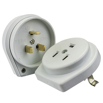 Разъем печной РШ/ВШ 32А 250В АБС встроенный белый в Находке