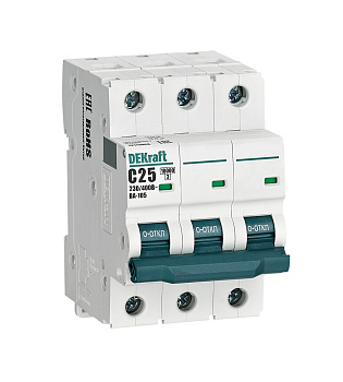 Автоматический выключатель DEKraft ВА-105 3P 25A 10кА х-ка C в Находке