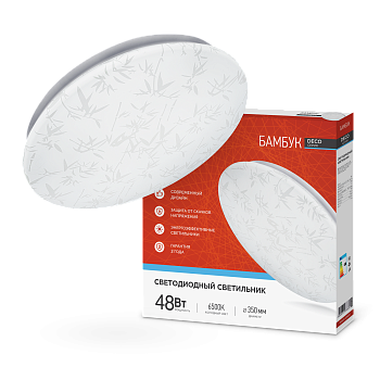 Светильник светодиодный серии DECO БАМБУК 48Вт 230В 6500К 4320Лм 380х55мм IN HOME в Находке