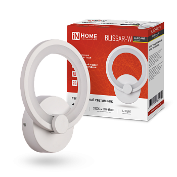 Светильник светодиодный ELEGANT BLISSAR-W 15Вт 230В 3000-6500K 1200Лм STEP COLOR белый IN HOME в Находке