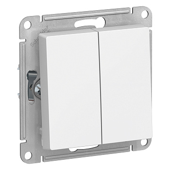 Переключатель двухклавишный AtlasDesign SE белый в Находке