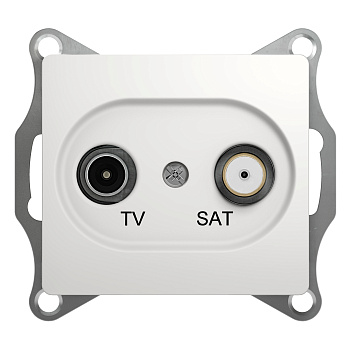 Розетка ТВ-SAT проходная 4DB Glossa SE белая в Находке