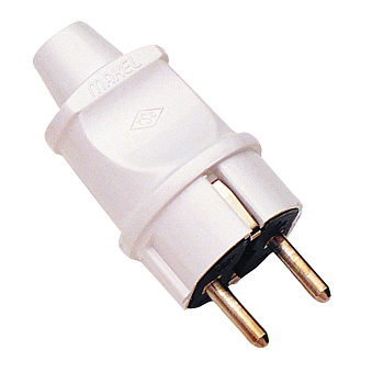 Вилка MAKEL с заземлением белая в Находке