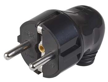 Вилка разборная IEK угловая с заземлением ВПу11-02-Ст черная в Находке