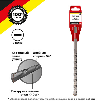 Бур по бетону 12x210x150мм SDS PLUS KRANZ в Находке
