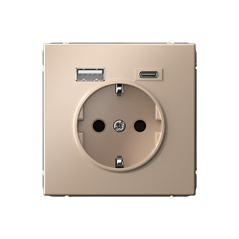 ARTGALLERY РОЗЕТКА 16А с 2 USB A+C, 5В/2,4А/3,0А, 2х5В/1,5А, механизм, ПЕСОЧНЫЙ в Находке