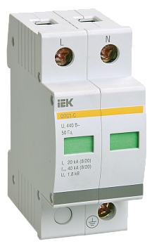 Ограничитель импульсного перенапряжения ОПС1-C 2P In=20kA Un=400B Im=40kA IEK в Находке