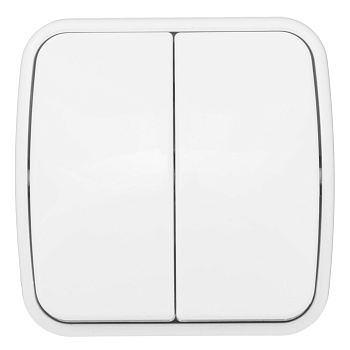 Выключатель двухклавишный НАКЛАДНОЙ Минск EKF белый в Находке