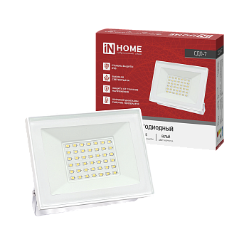 Прожектор светодиодный СДО-7 50Вт 230В 4000К IP65 белый IN HOME в Находке