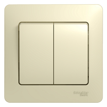 Выключатель двухклавишный Glossa SE бежевый в сборе в Находке