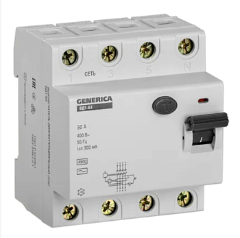УЗО ВД1-63 4Р 50А 300мА GENERICA IEK в Находке