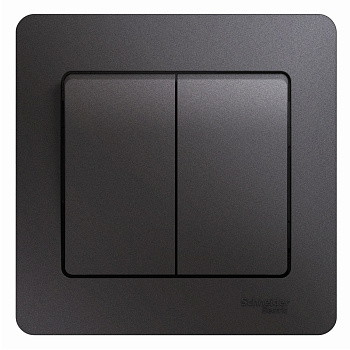 Выключатель 2кл Glossa графит в сборе в Находке