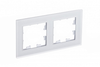 Рамка двойная AtlasDesign Nature SE матовое стекло белая в Находке