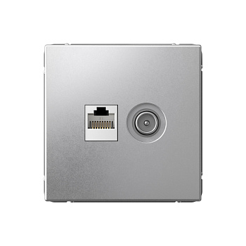 ARTGALLERY РОЗЕТКА двойная ТВ + компьютерная RJ45, кат. 5Е, АЛЮМИНИЙ в Находке