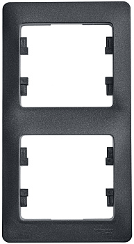 Рамка двойная Glossa SE антрацит вертикальная в Находке