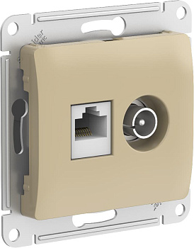 Розетка двойная ТВ+компьютерная RJ45, категории 5Е Glossa SE титан в Находке